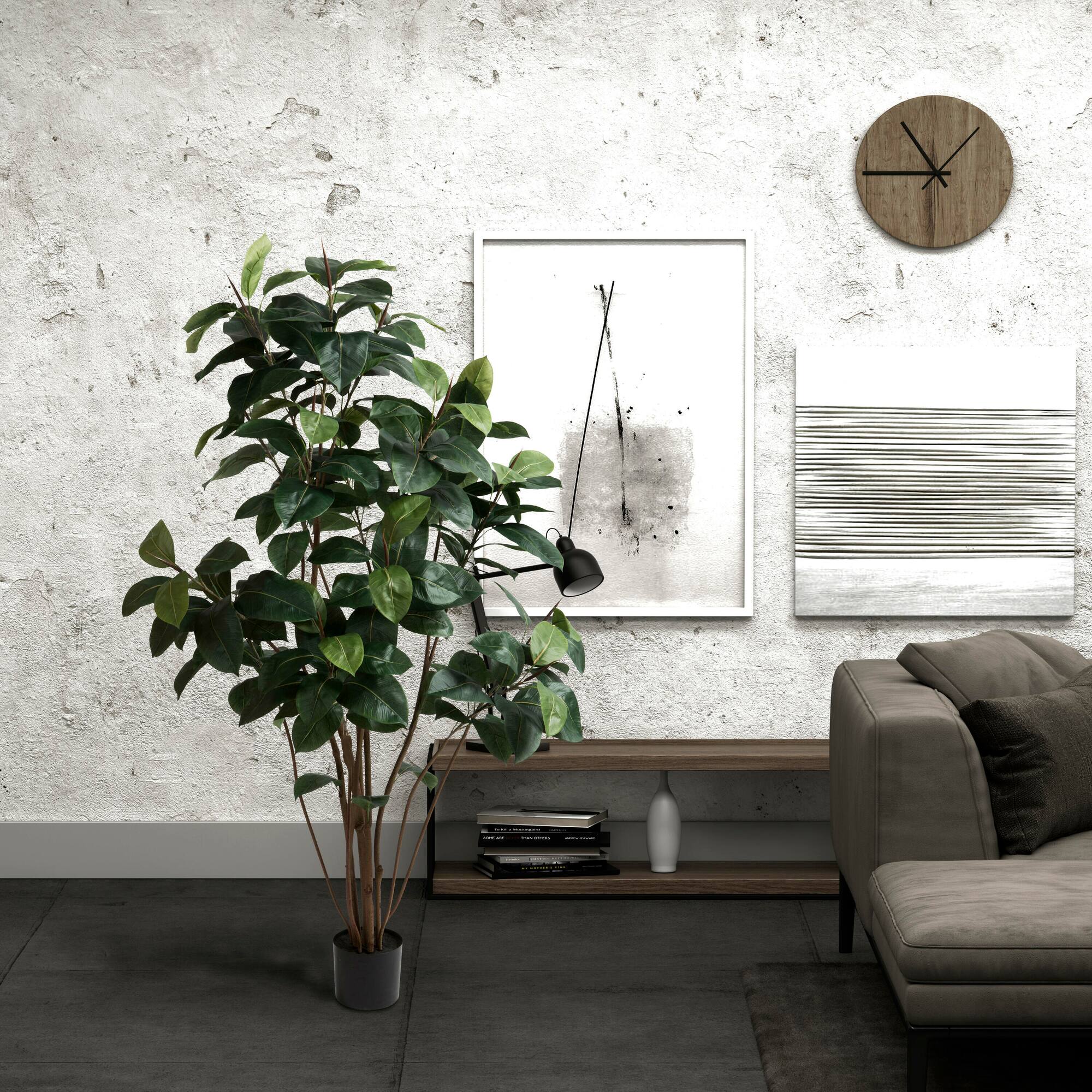 6ft. Potted Artificial Green Rubber Tree